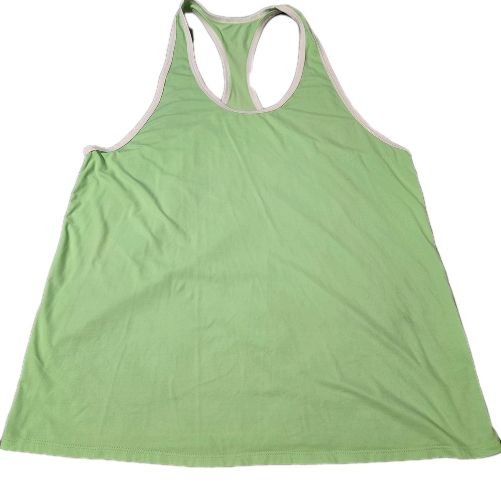 Alo Women's Ivy League Yoga Racerback Tank Ultramint Green With White Trim Med